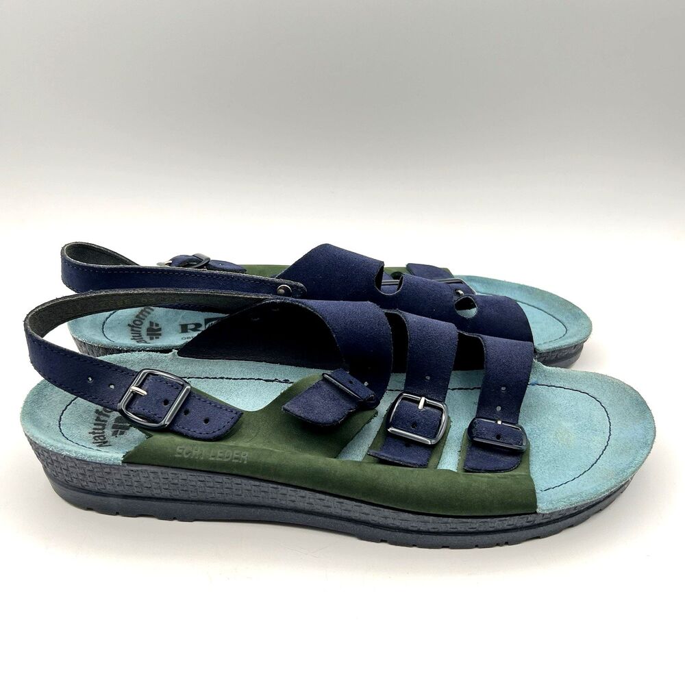 Orthopedic Rohde Sandals Naturform Comfort Sole Tri-Color Suede German Sz 41